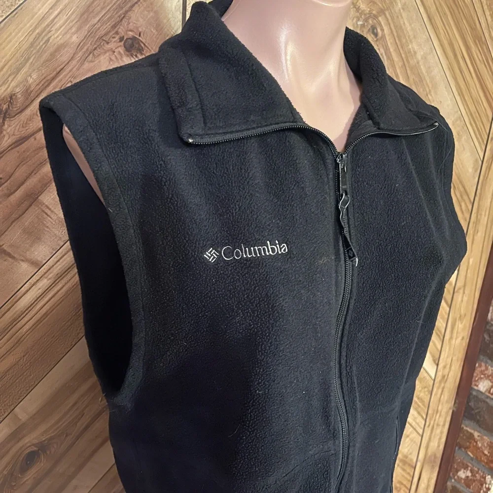 Columbia Men’s Small Steens Mountain Black Fleece Zipper Vest